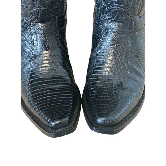 Frye Vintage Black Leather Lily Pointed Toe Cowgirl Boots 6.5 - Picture 6 of 12